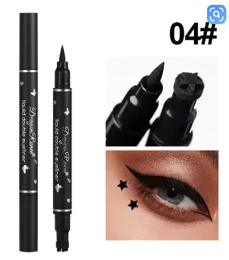 Eyeliner papillon 2-en-1 & Tampon – Noir Waterproof