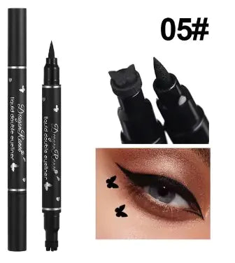 Eyeliner papillon 2-en-1 & Tampon – Noir Waterproof