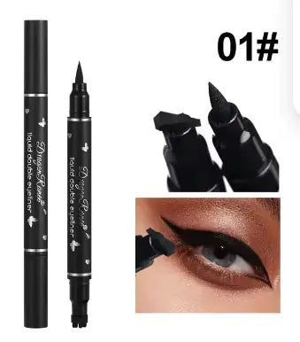 Eyeliner papillon 2-en-1 & Tampon – Noir Waterproof